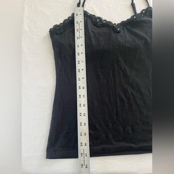 MARIANNE Retro Y2K black Lace Trim spaghetti strap Camisole top L WHIMSIGOTH - Picture 8 of 8